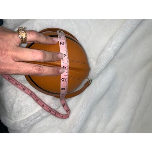 Women's‎ Orange Basketball Shape Mini Crossbody Handbag - Picture 4 of 4